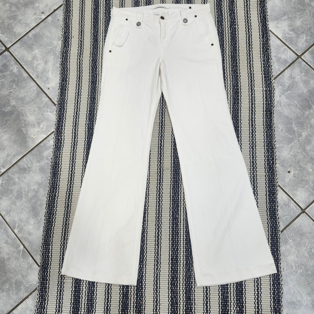 Freedom of Choice Womens White Flare Leg Jeans Size 30 Wide Leg‎ Denim
